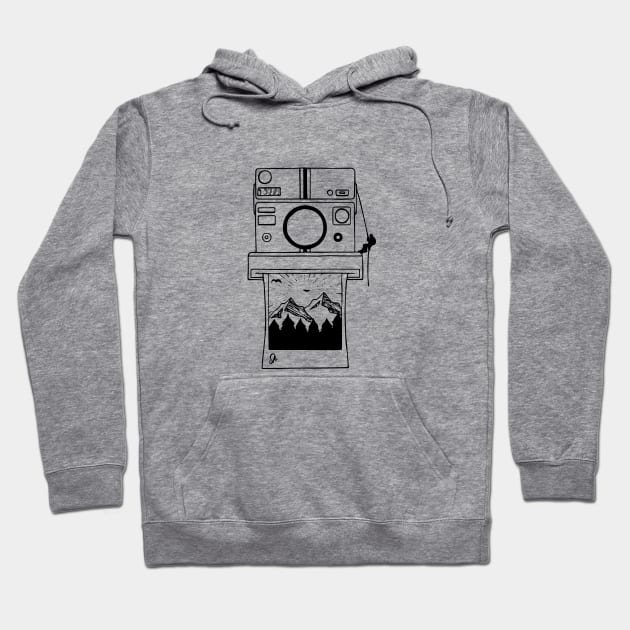 Polaroid Camera Sketch Hoodie by Photooz Store